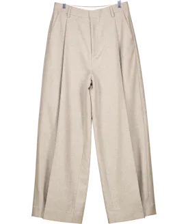 Filippa K Grey Wide Pleated Flannel Trousers UK 8