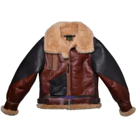 FiveStar leather Repro USAAF Type B-3 Bomber Aviator Pilot Reddish Brown Sheep Leather Flight Jacket