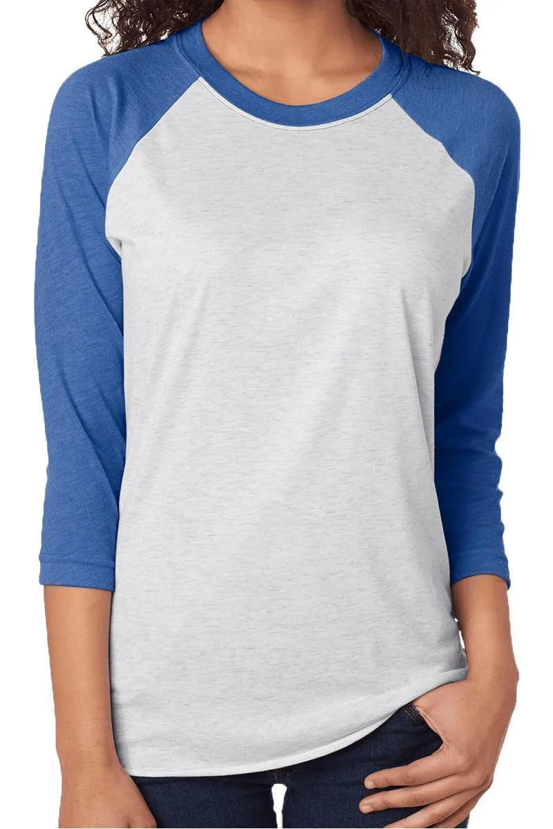 Groovy Game Day Royal and Black Tri-Blend Unisex 3/4 Raglan