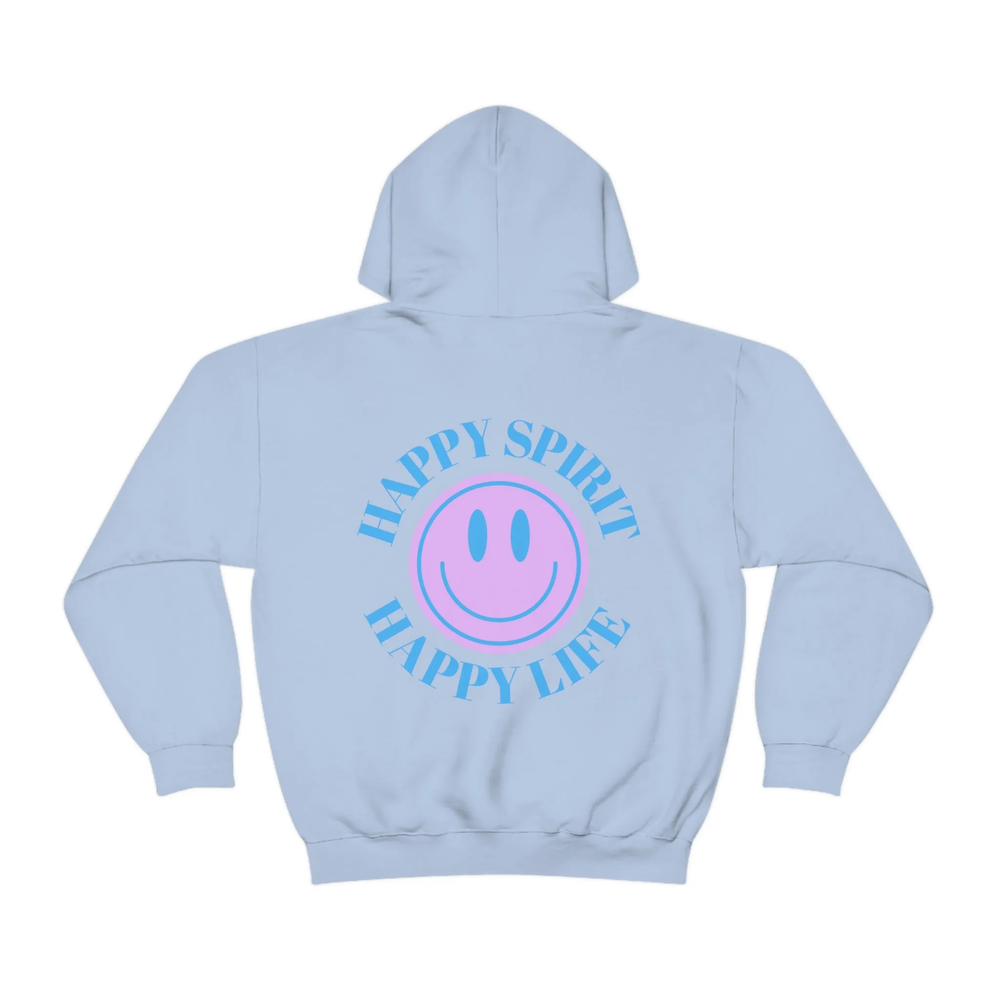 Happy Spirit Happy Life Sweatshirt, Gildan 18500 Hoodie, Oversized Hoodie, Front Back Print Trendy Sweatshirt, Beach Cover Up, Lake Cover