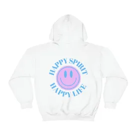 Happy Spirit Happy Life Sweatshirt, Gildan 18500 Hoodie, Oversized Hoodie, Front Back Print Trendy Sweatshirt, Beach Cover Up, Lake Cover