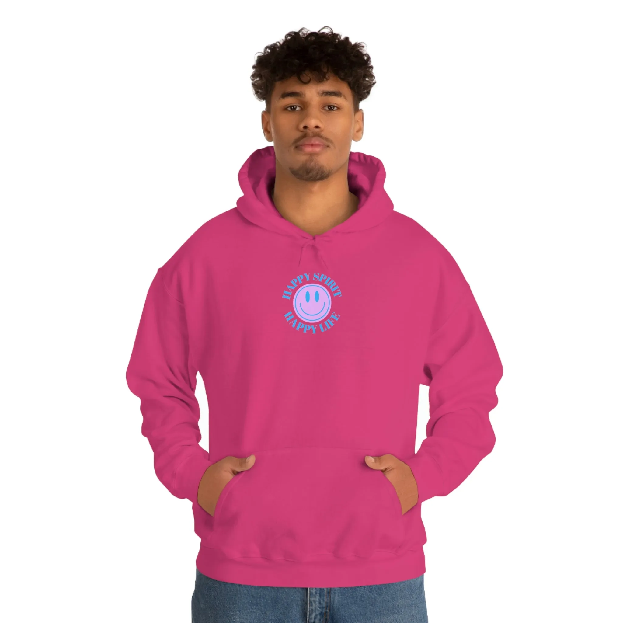 Happy Spirit Happy Life Sweatshirt, Gildan 18500 Hoodie, Oversized Hoodie, Front Back Print Trendy Sweatshirt, Beach Cover Up, Lake Cover