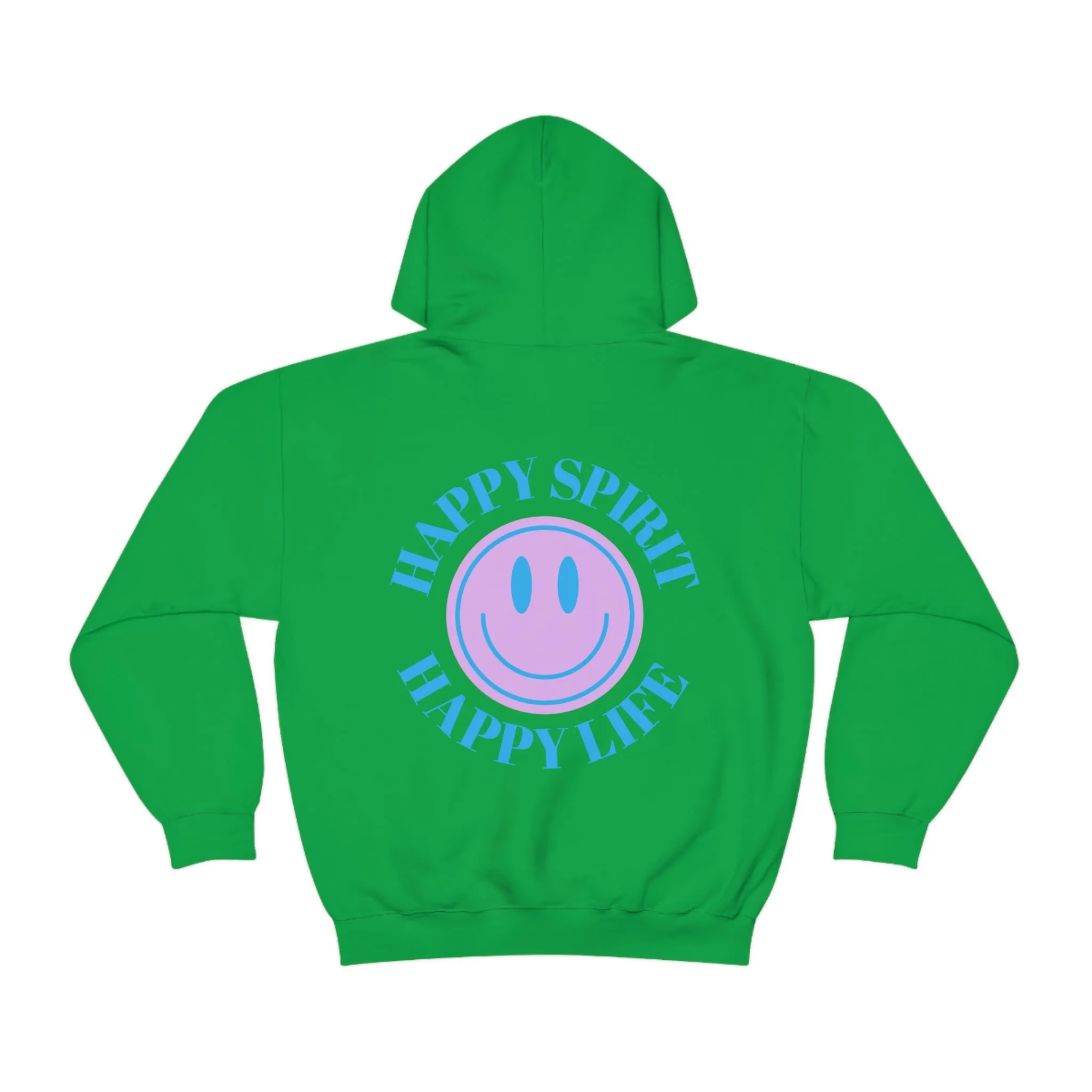 Happy Spirit Happy Life Sweatshirt, Gildan 18500 Hoodie, Oversized Hoodie, Front Back Print Trendy Sweatshirt, Beach Cover Up, Lake Cover