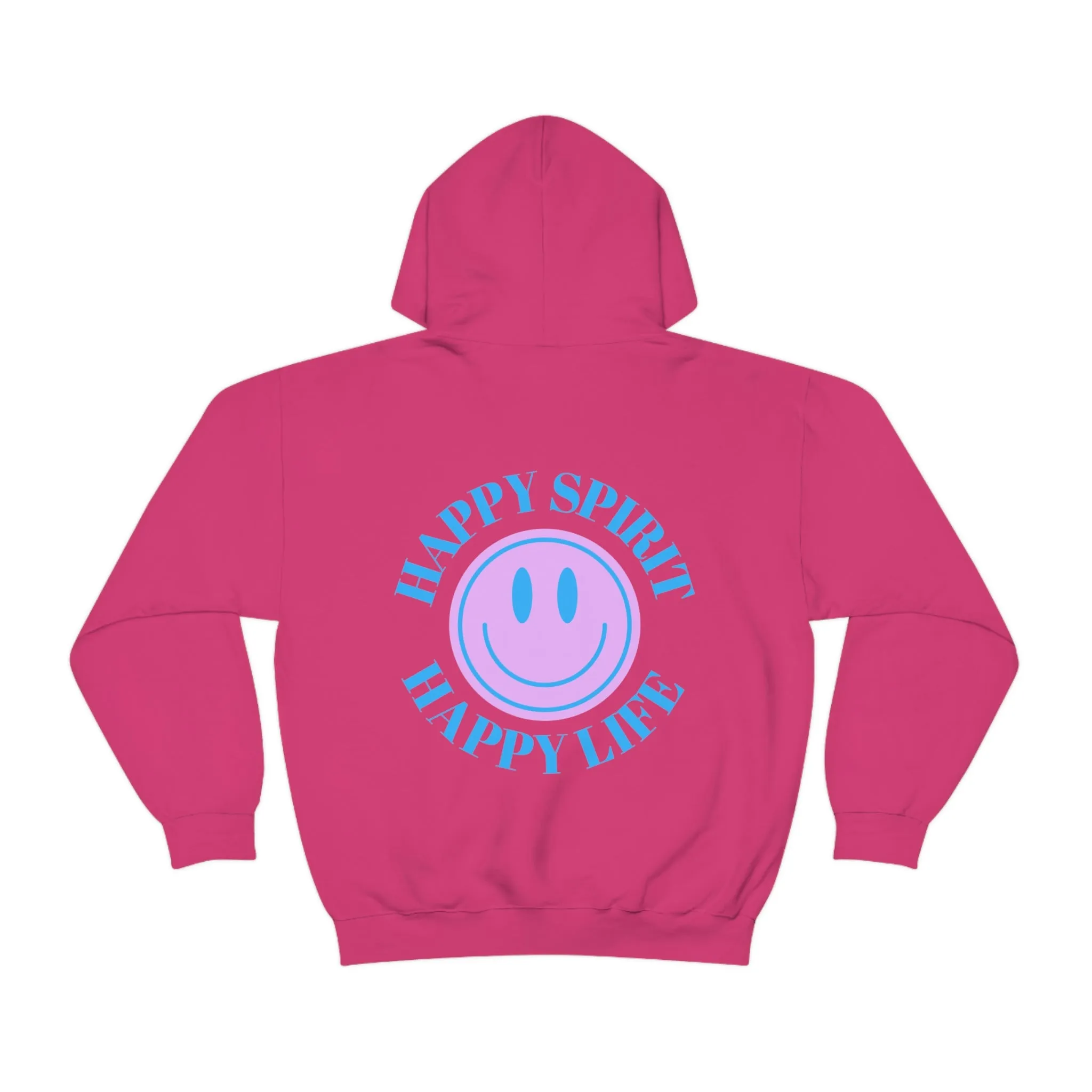 Happy Spirit Happy Life Sweatshirt, Gildan 18500 Hoodie, Oversized Hoodie, Front Back Print Trendy Sweatshirt, Beach Cover Up, Lake Cover
