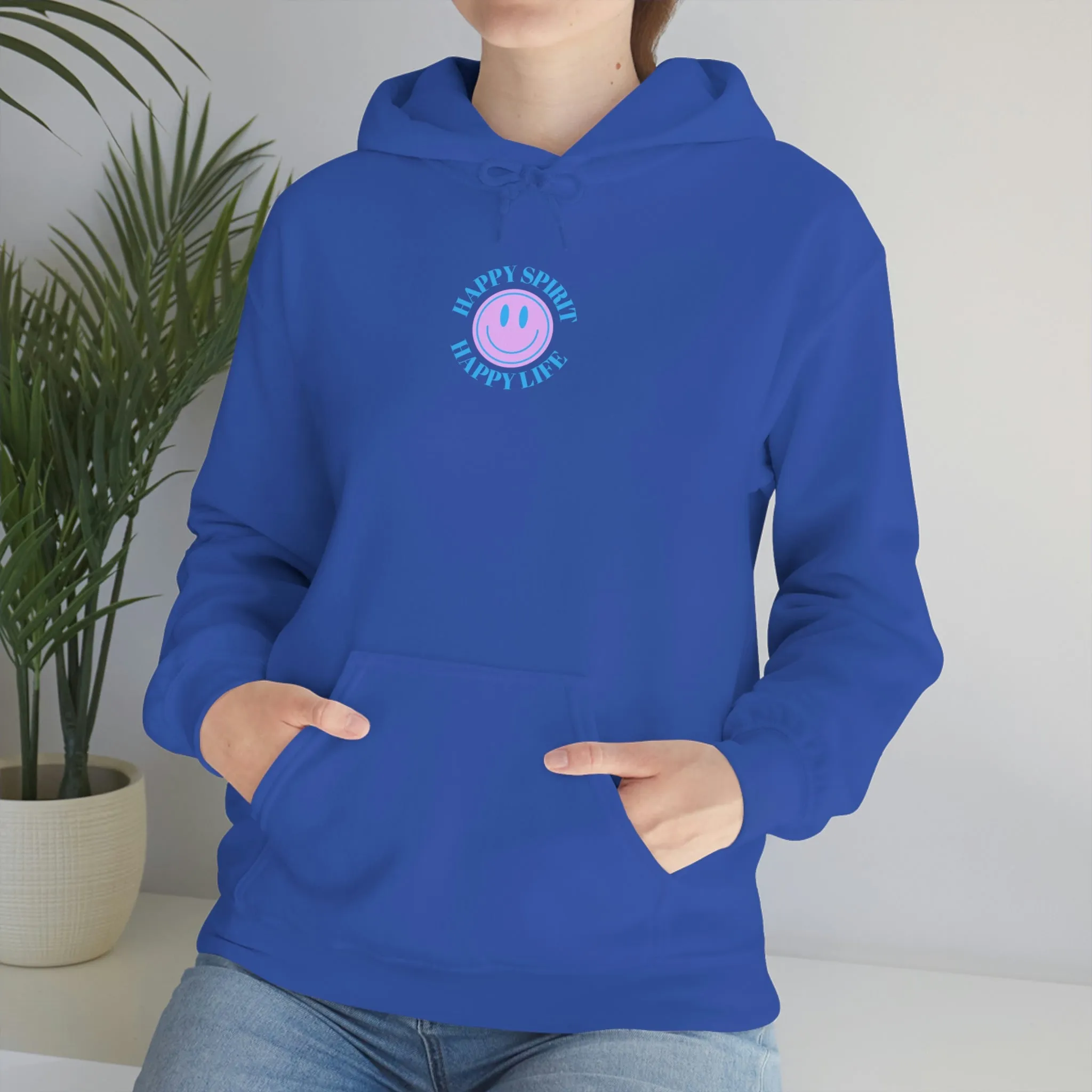 Happy Spirit Happy Life Sweatshirt, Gildan 18500 Hoodie, Oversized Hoodie, Front Back Print Trendy Sweatshirt, Beach Cover Up, Lake Cover
