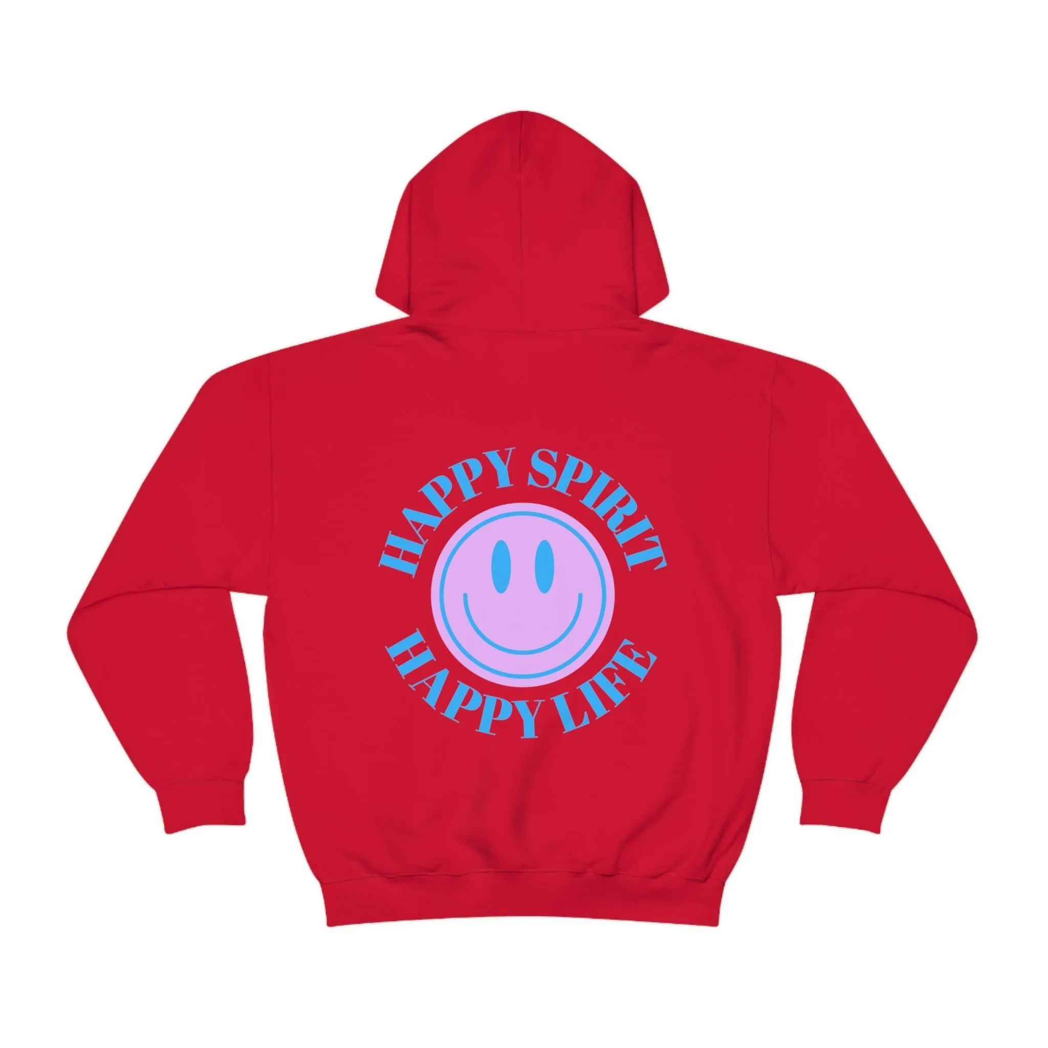 Happy Spirit Happy Life Sweatshirt, Gildan 18500 Hoodie, Oversized Hoodie, Front Back Print Trendy Sweatshirt, Beach Cover Up, Lake Cover