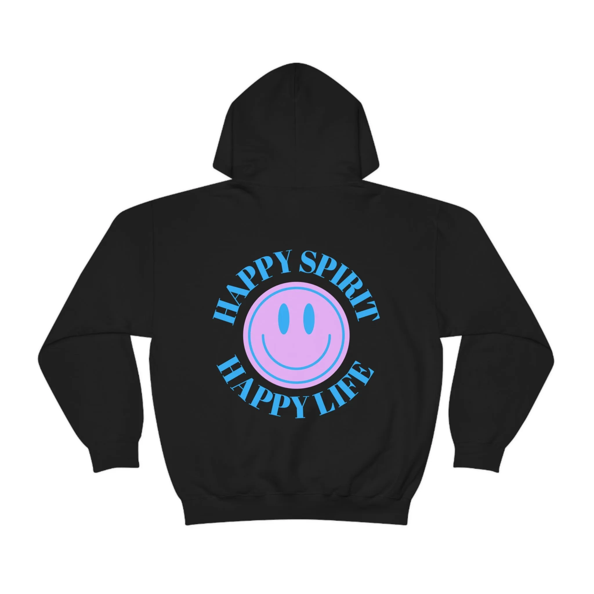 Happy Spirit Happy Life Sweatshirt, Gildan 18500 Hoodie, Oversized Hoodie, Front Back Print Trendy Sweatshirt, Beach Cover Up, Lake Cover