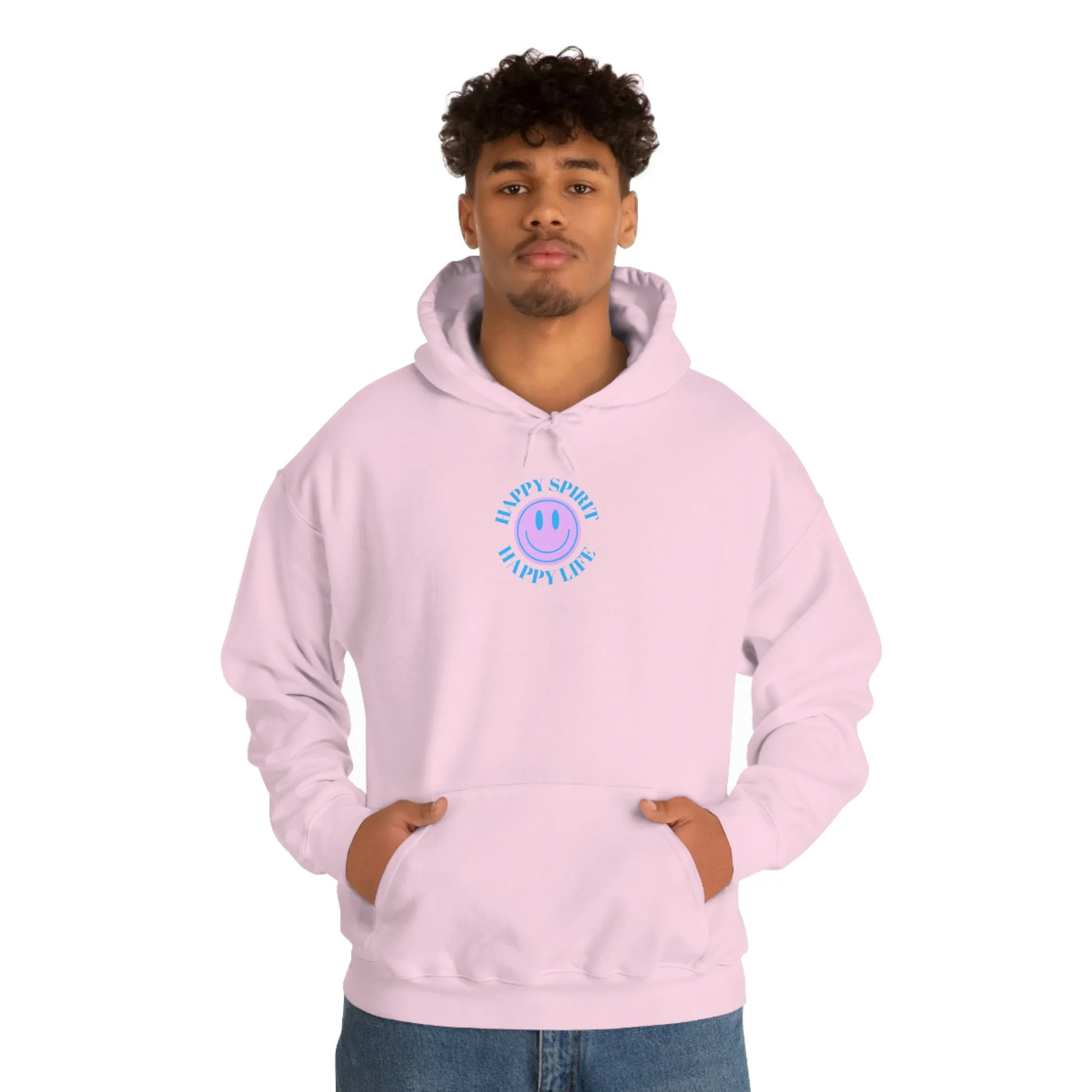 Happy Spirit Happy Life Sweatshirt, Gildan 18500 Hoodie, Oversized Hoodie, Front Back Print Trendy Sweatshirt, Beach Cover Up, Lake Cover