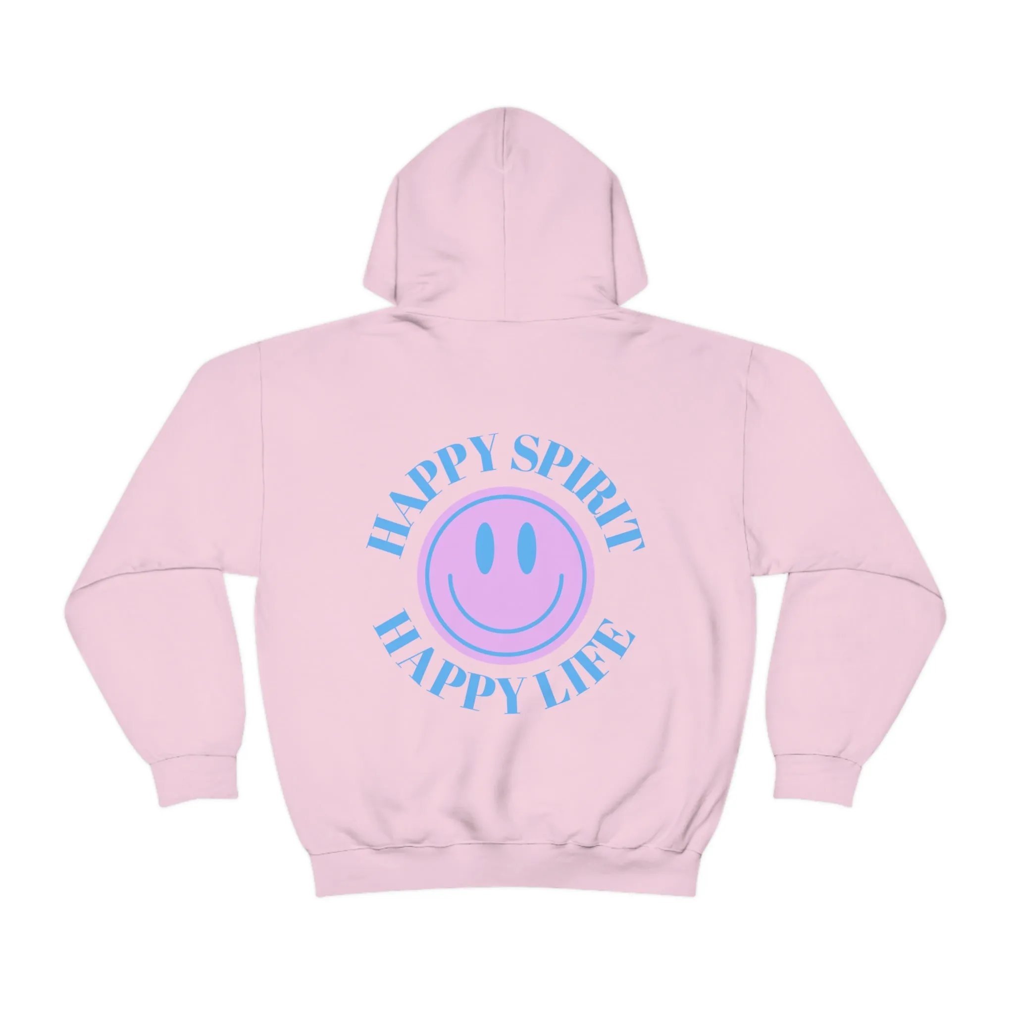 Happy Spirit Happy Life Sweatshirt, Gildan 18500 Hoodie, Oversized Hoodie, Front Back Print Trendy Sweatshirt, Beach Cover Up, Lake Cover