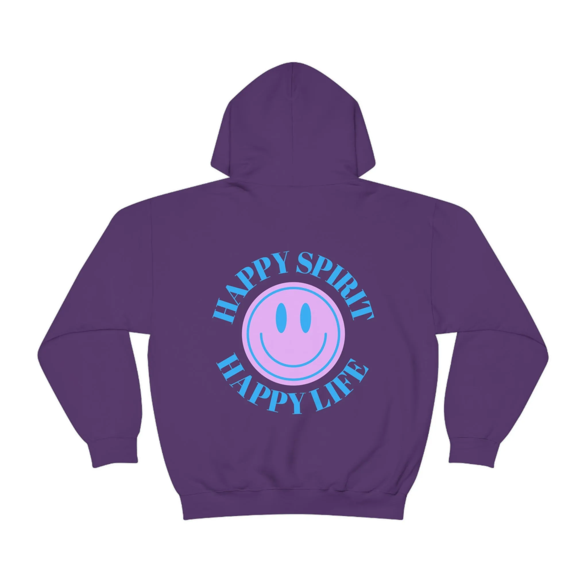Happy Spirit Happy Life Sweatshirt, Gildan 18500 Hoodie, Oversized Hoodie, Front Back Print Trendy Sweatshirt, Beach Cover Up, Lake Cover