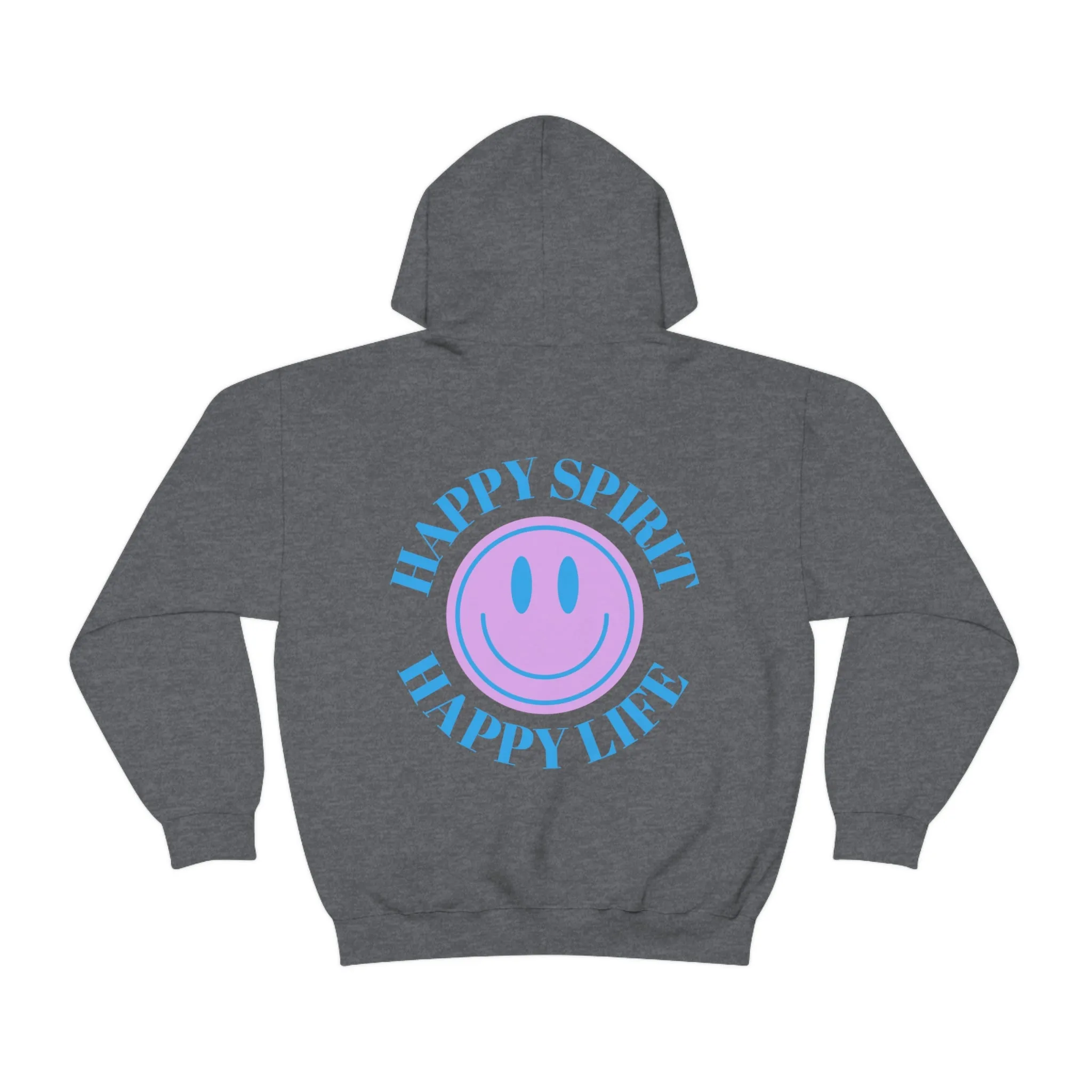 Happy Spirit Happy Life Sweatshirt, Gildan 18500 Hoodie, Oversized Hoodie, Front Back Print Trendy Sweatshirt, Beach Cover Up, Lake Cover