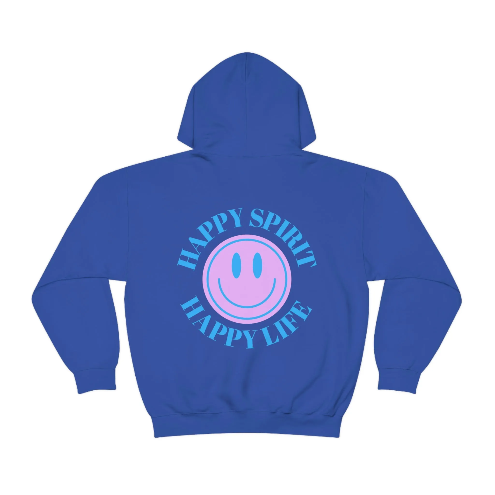 Happy Spirit Happy Life Sweatshirt, Gildan 18500 Hoodie, Oversized Hoodie, Front Back Print Trendy Sweatshirt, Beach Cover Up, Lake Cover