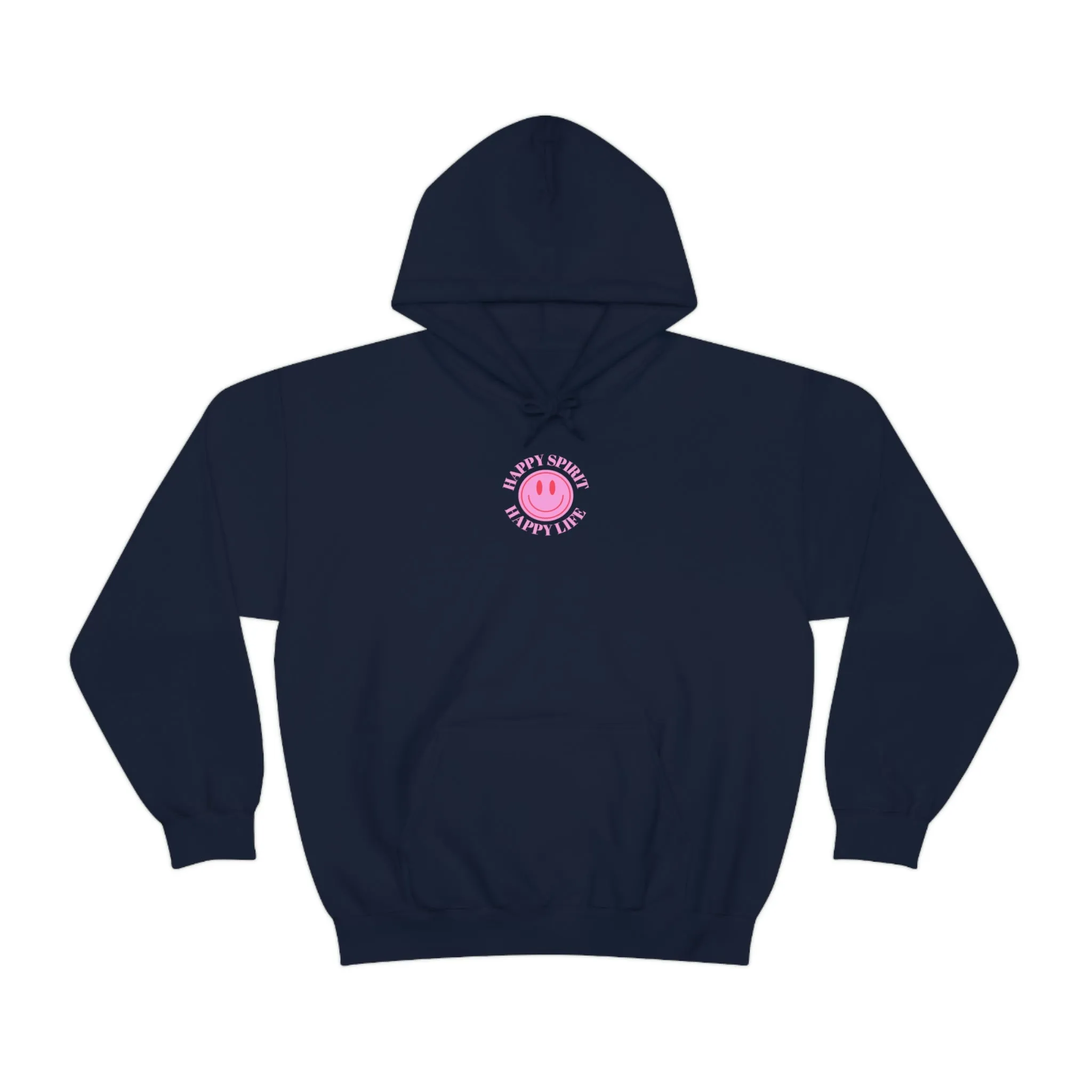 Happy Spirit Happy Life Sweatshirt, Pink Smile Lilac Hoodie, Oversized Hoodie, Front Back Print Trendy Sweatshirt, Beach Cover Up, Cover Up