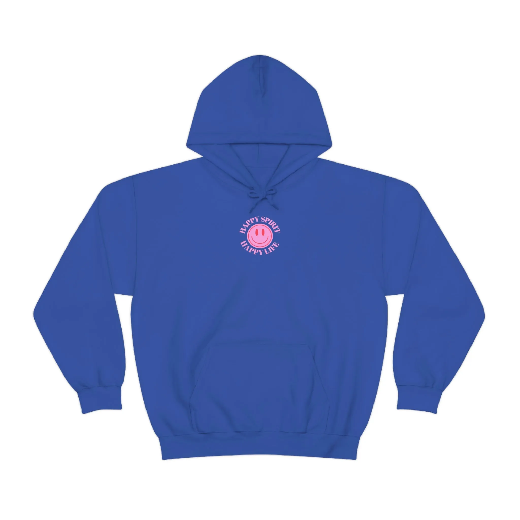 Happy Spirit Happy Life Sweatshirt, Pink Smile Lilac Hoodie, Oversized Hoodie, Front Back Print Trendy Sweatshirt, Beach Cover Up, Cover Up