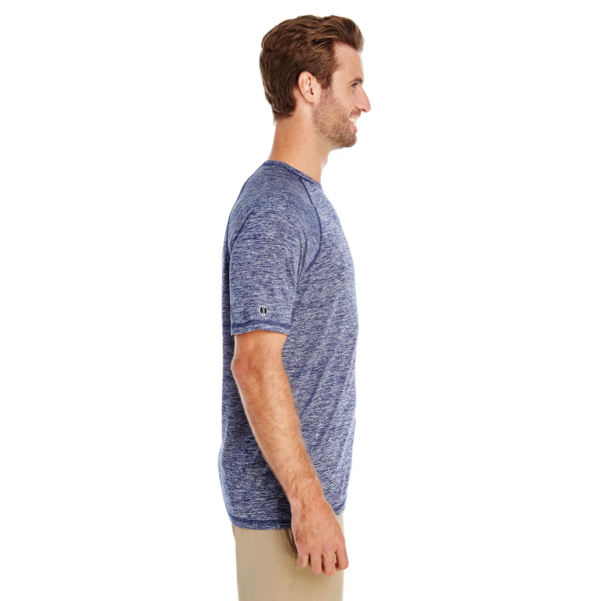 Holloway Men's Navy Heather Electrify 2.0 Short-Sleeve