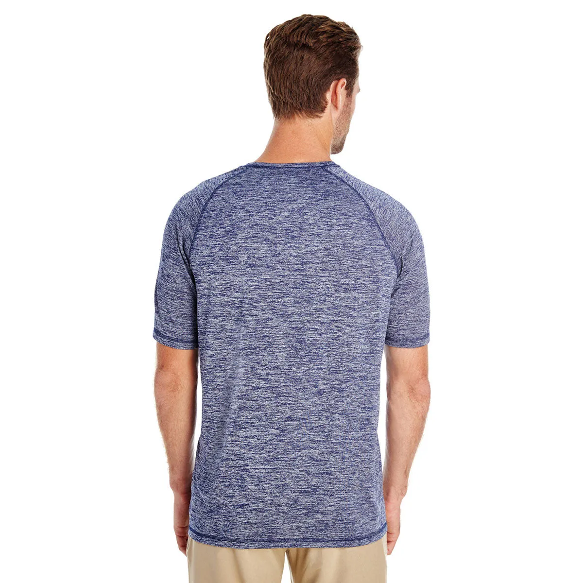 Holloway Men's Navy Heather Electrify 2.0 Short-Sleeve