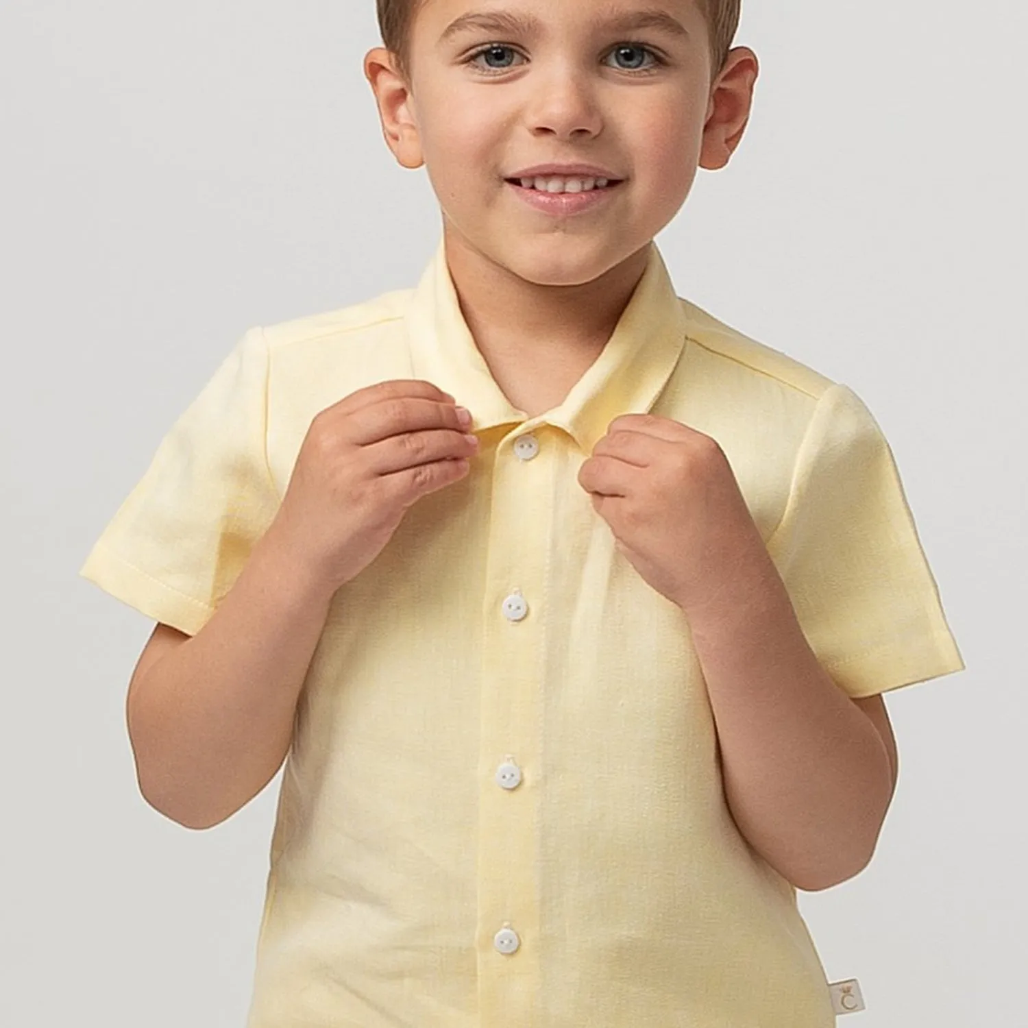 Lemon Linen Shorts & Hat Set