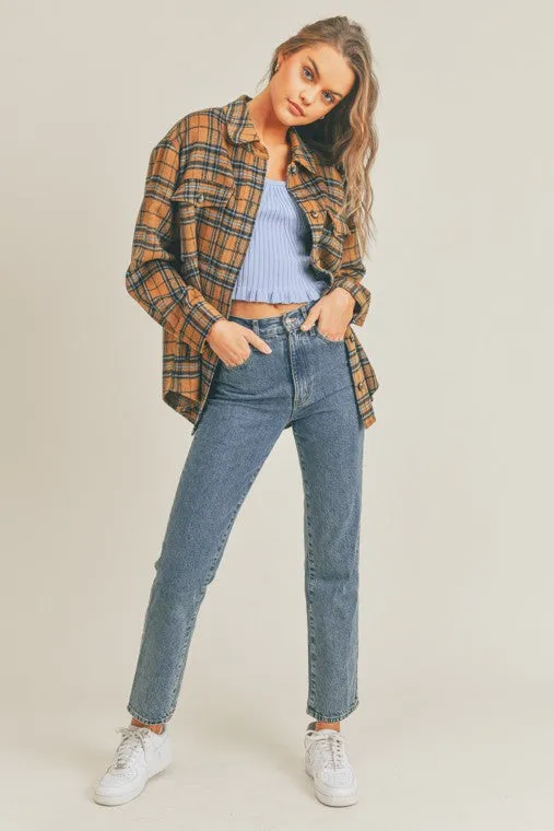 Lush Clothing Plaid Flannel Shacket