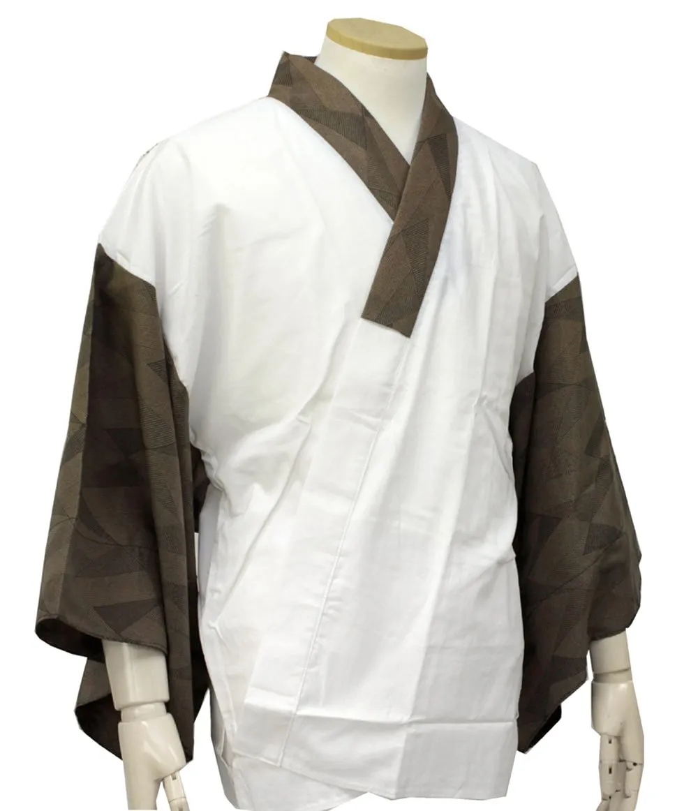 Men's Cotton Hanjuban, Kimono Innerwear- Brown Geometric DANKAN