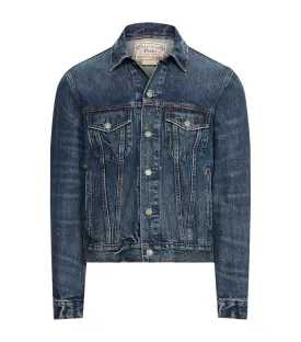 Men's Faded Denim Trucker Jacket Trenton