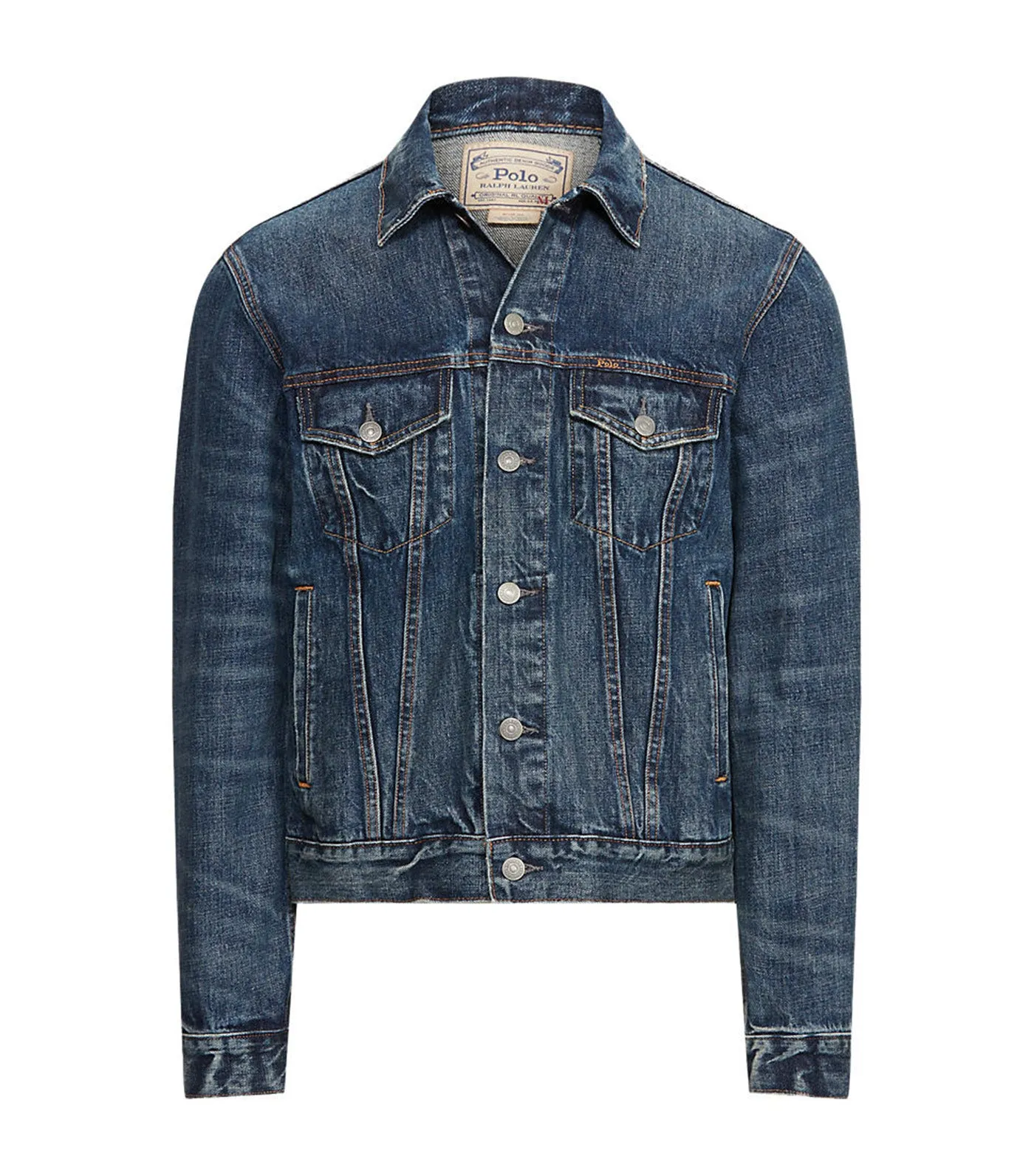 Men's Faded Denim Trucker Jacket Trenton