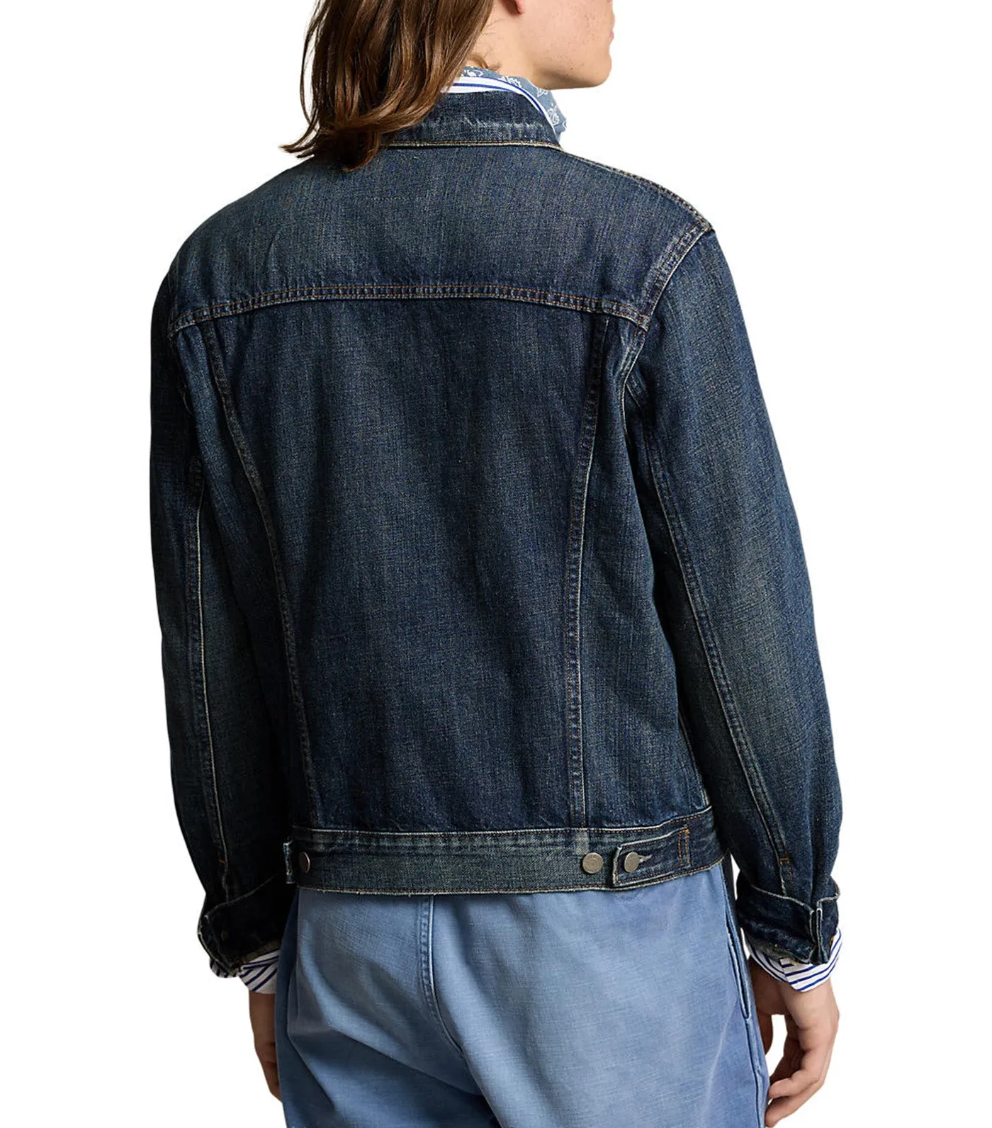 Men's Faded Denim Trucker Jacket Trenton