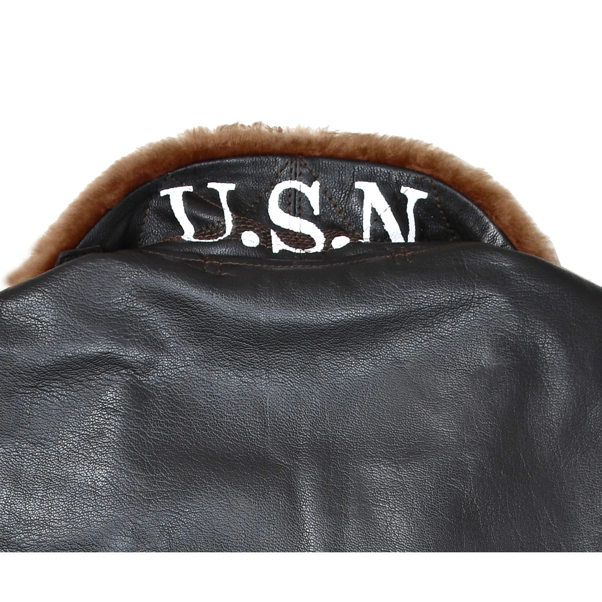Men's G-1 55J14 Naval US Military Leather Flight Bomber Jacket