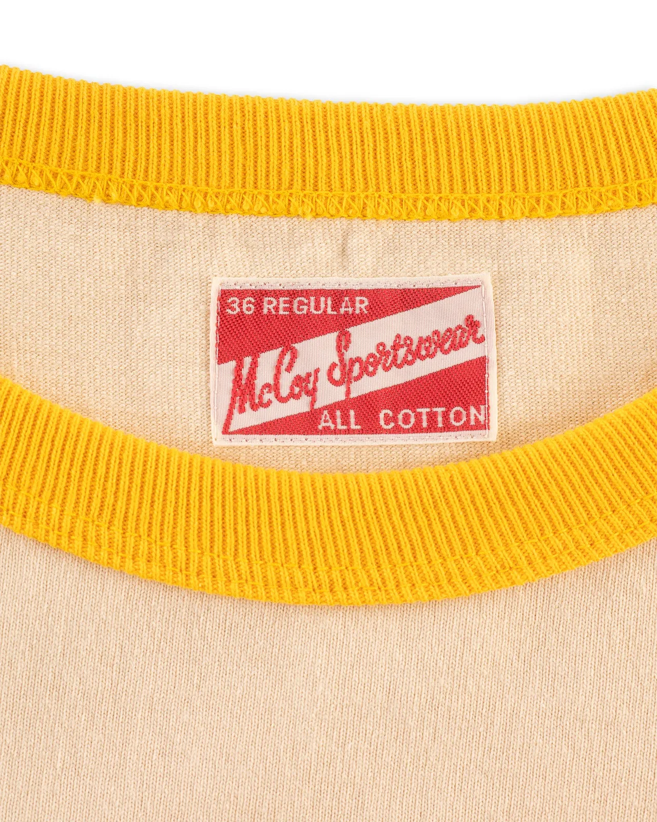 Military Baseball Tee / Army - Ecru/Yellow