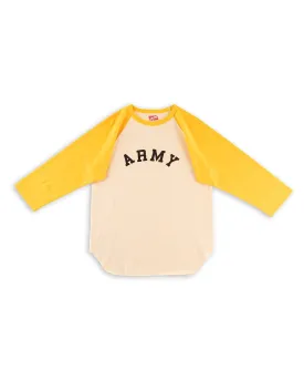 Military Baseball Tee / Army - Ecru/Yellow