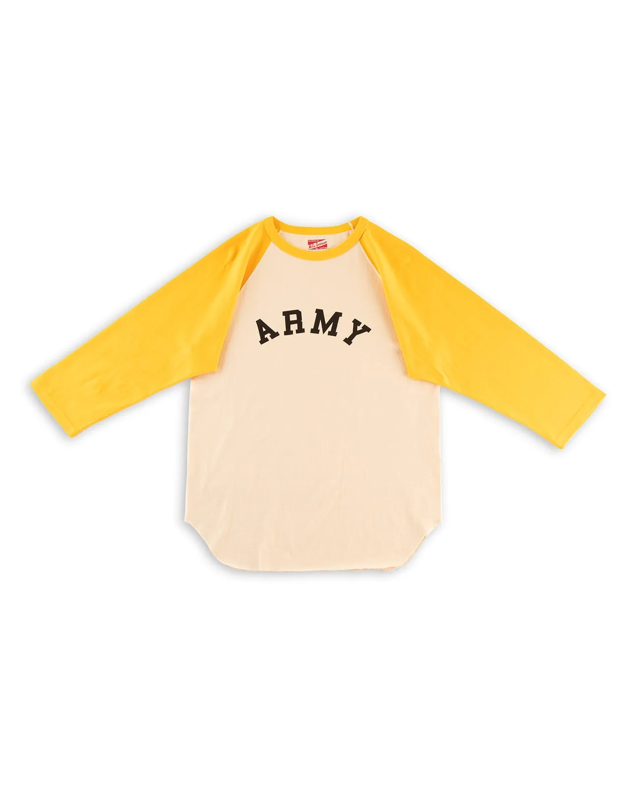 Military Baseball Tee / Army - Ecru/Yellow