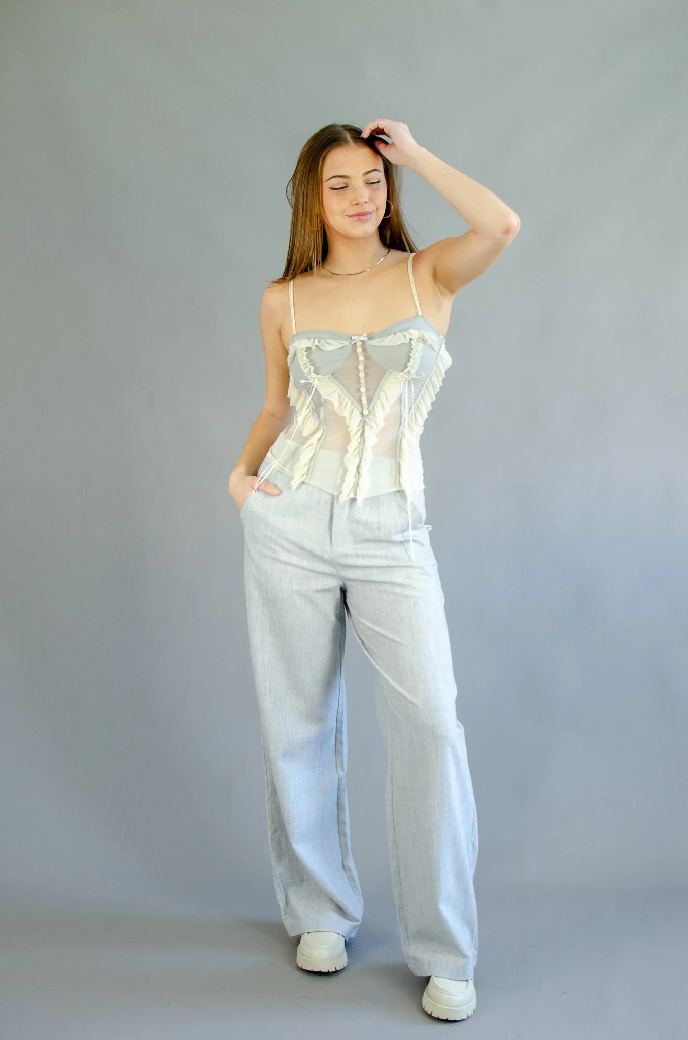 Nico High Waist Trousers Grey