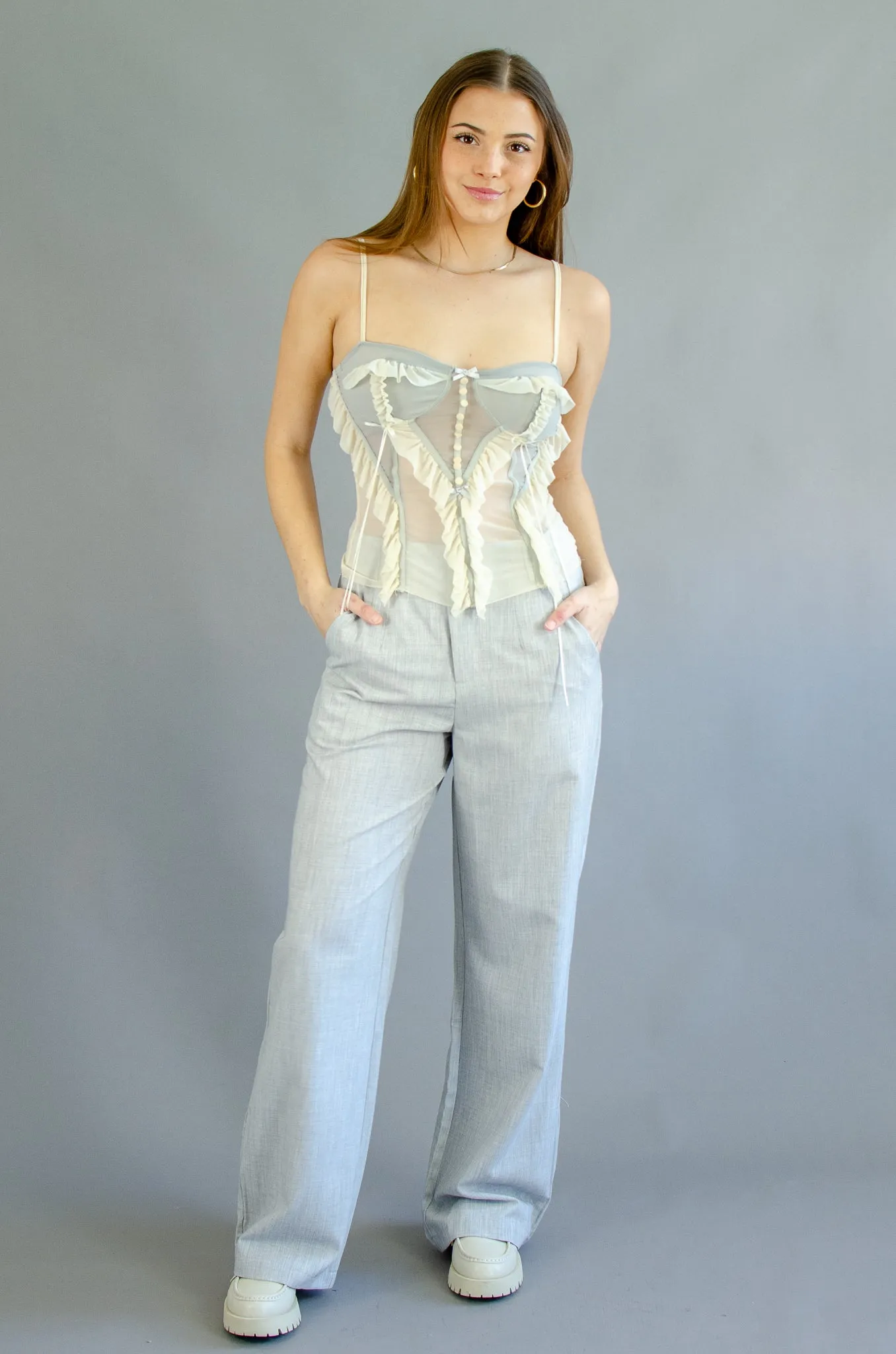 Nico High Waist Trousers Grey