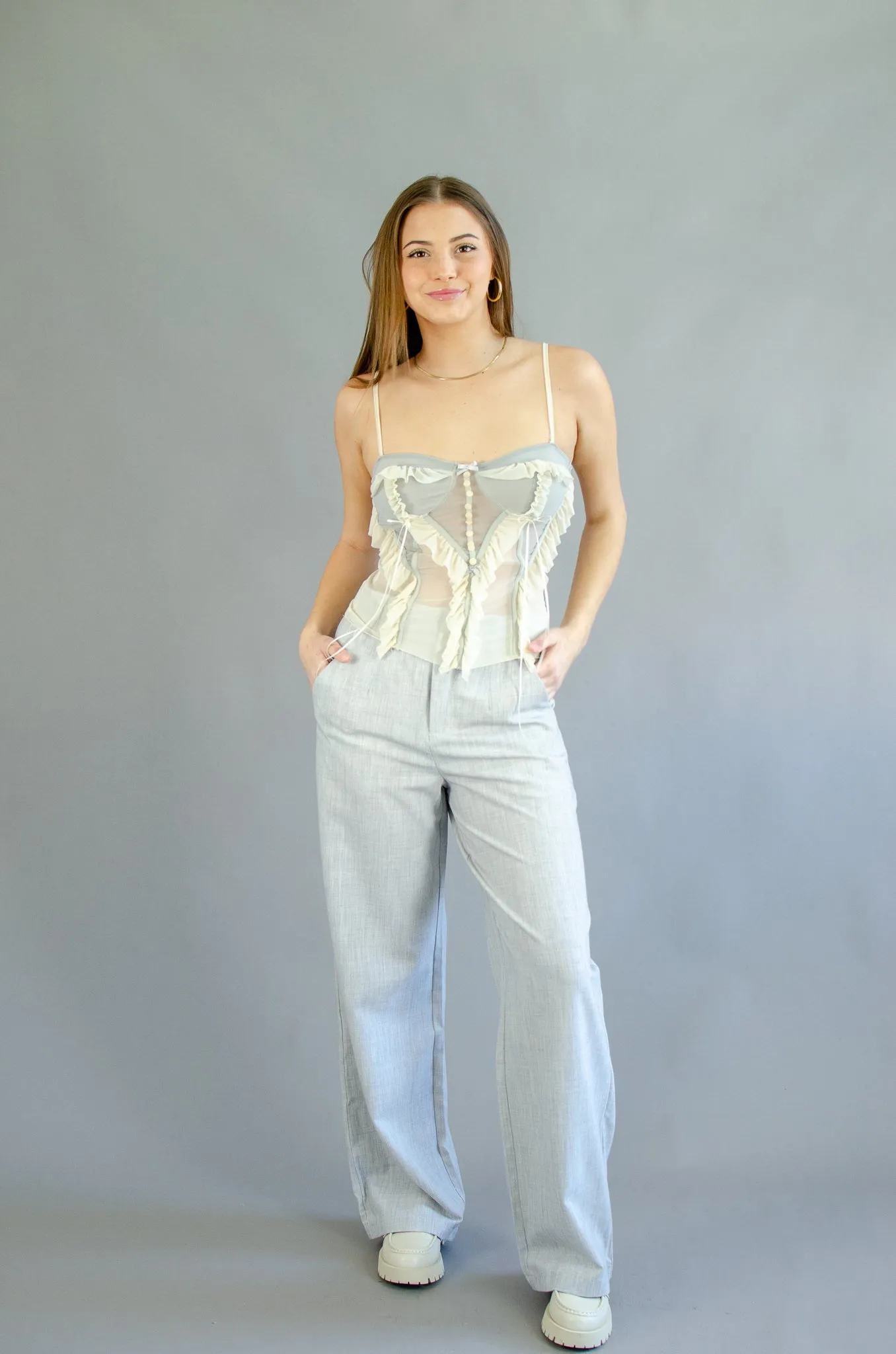 Nico High Waist Trousers Grey