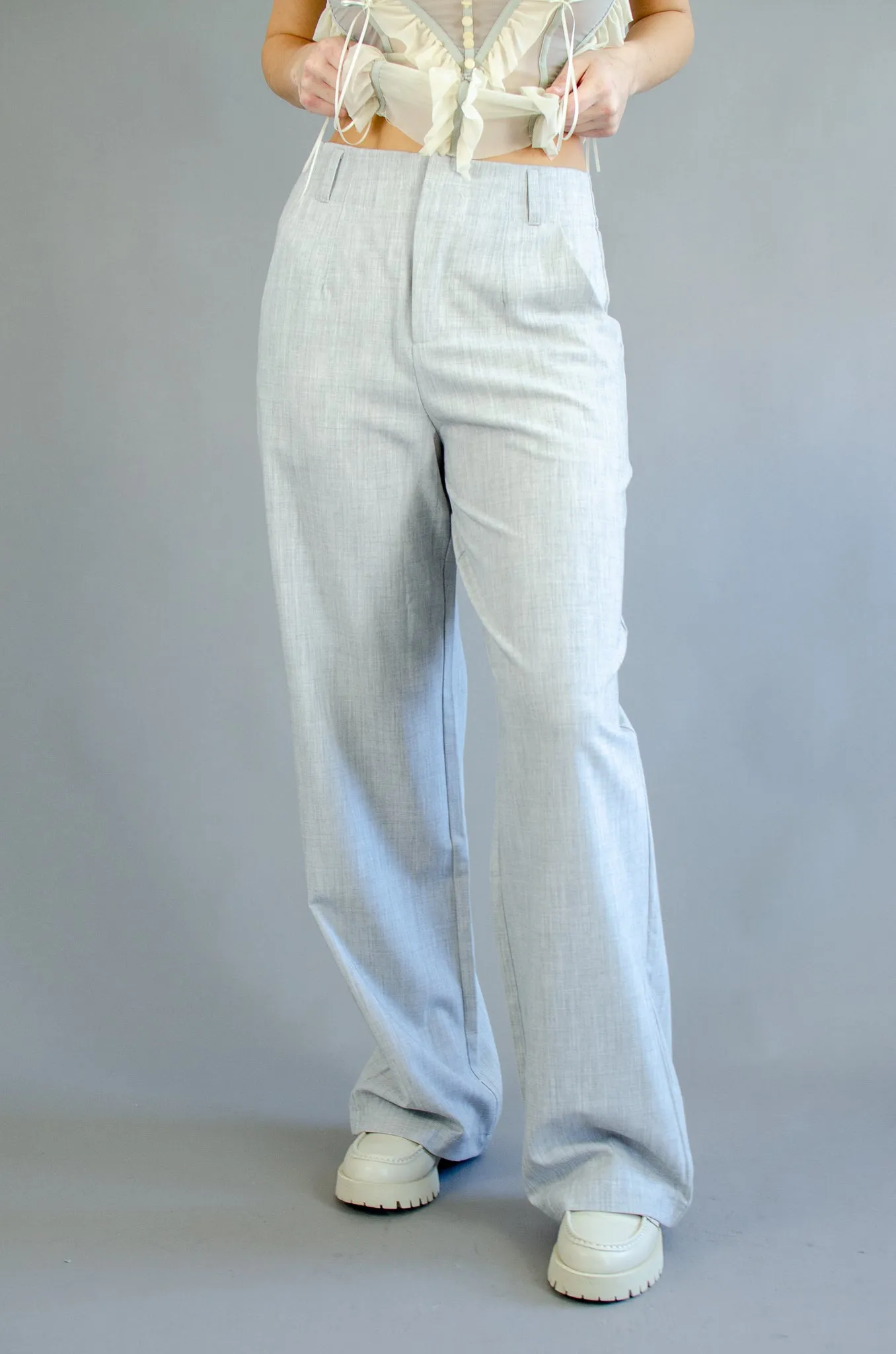 Nico High Waist Trousers Grey