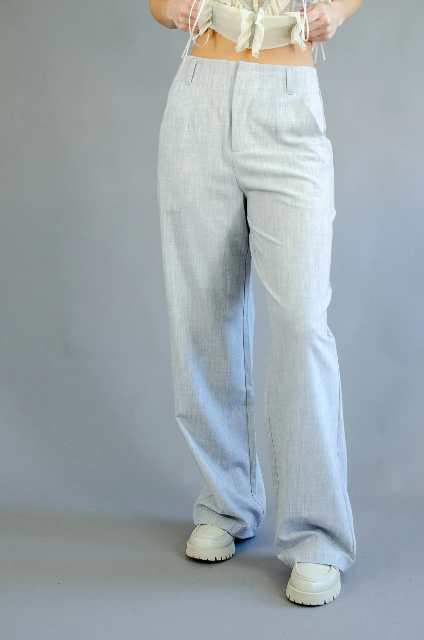 Nico High Waist Trousers Grey