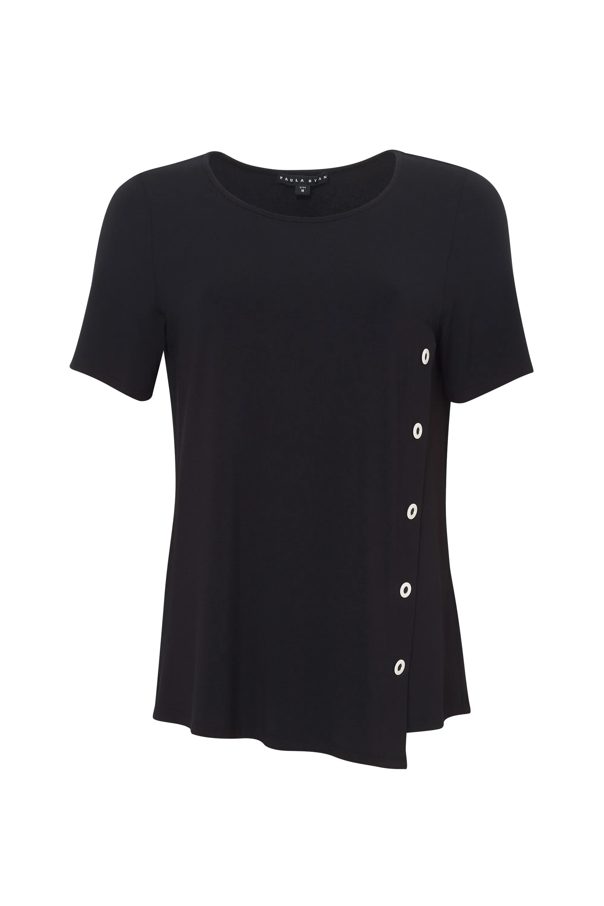 Paula Ryan Side Button Short Sleeve Top