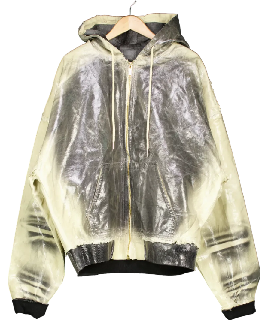 Racer Worldwide Beige Waxed Denim Bomber Jacket UK XL