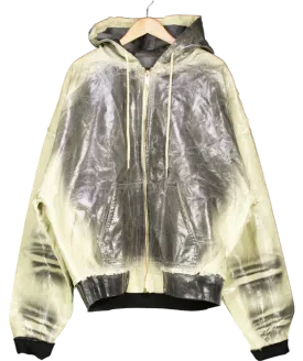 Racer Worldwide Beige Waxed Denim Bomber Jacket UK XL