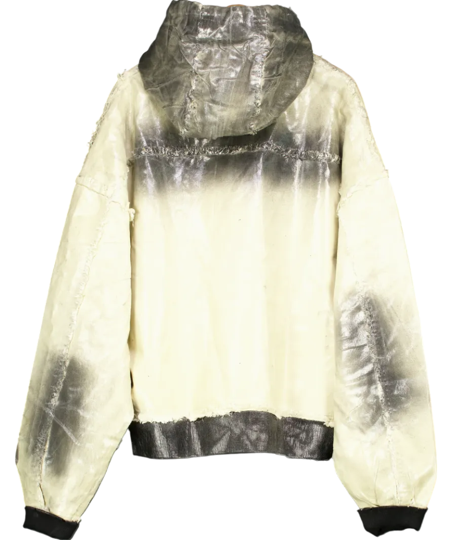 Racer Worldwide Beige Waxed Denim Bomber Jacket UK XL