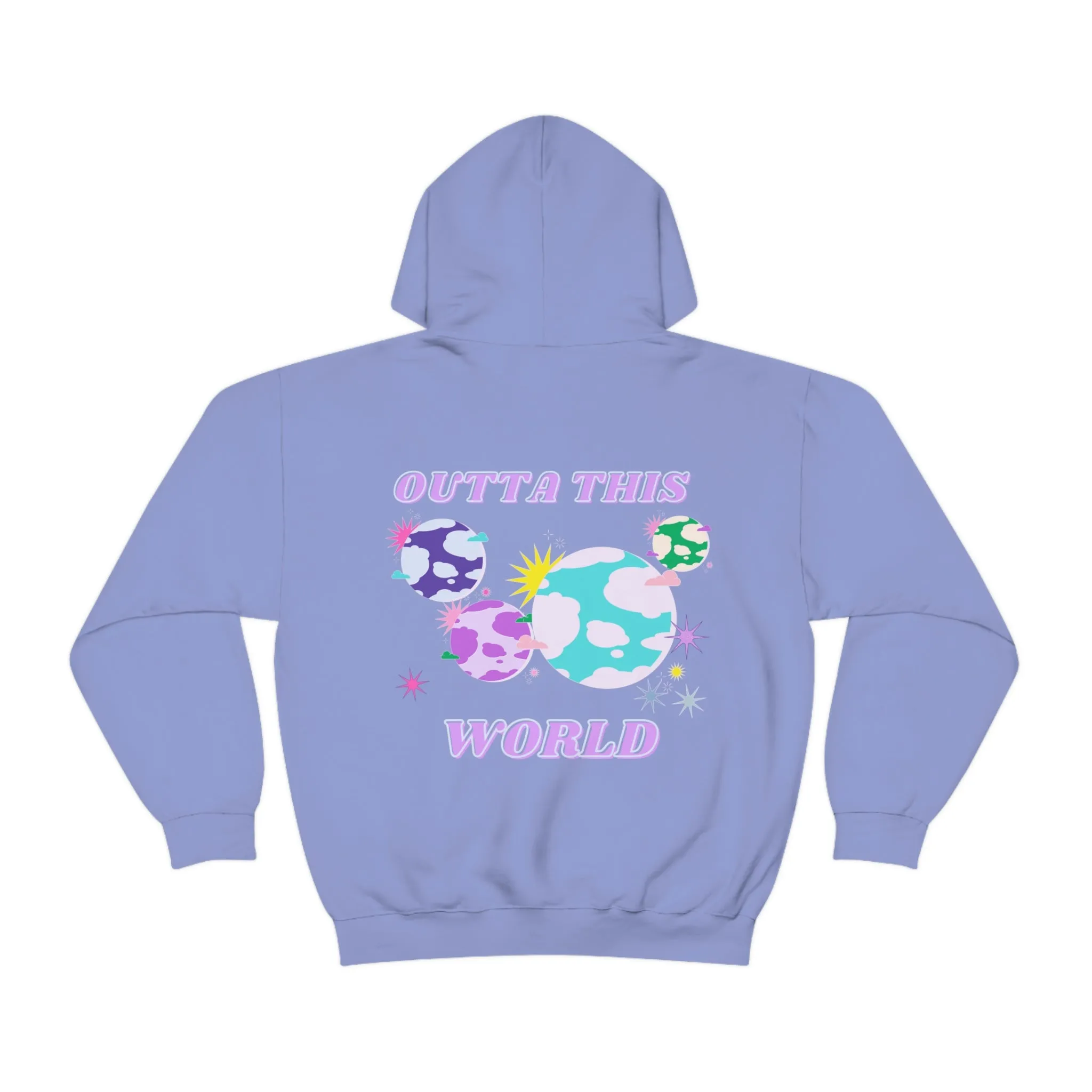 Retro Outta This World Safety Neon Green Graphic Hoodie, VSCO Girl Sweatshirt, Tumblr Hoodie, Oversized Trendy Back Print Top Rare Color