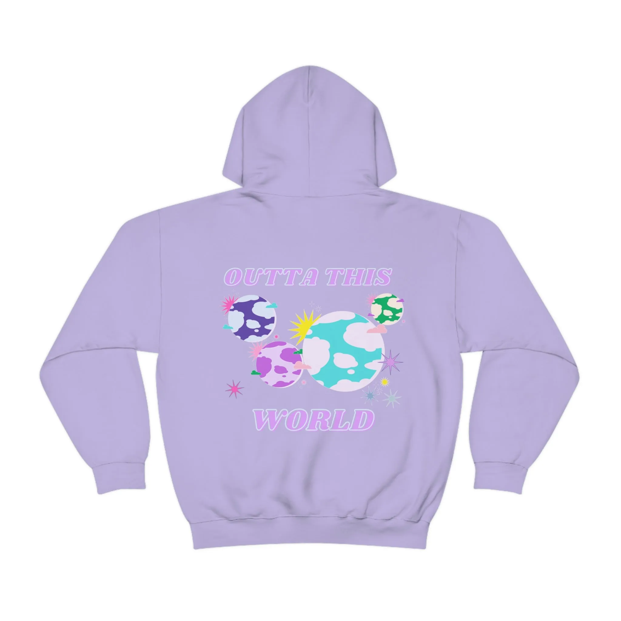 Retro Outta This World Safety Neon Green Graphic Hoodie, VSCO Girl Sweatshirt, Tumblr Hoodie, Oversized Trendy Back Print Top Rare Color