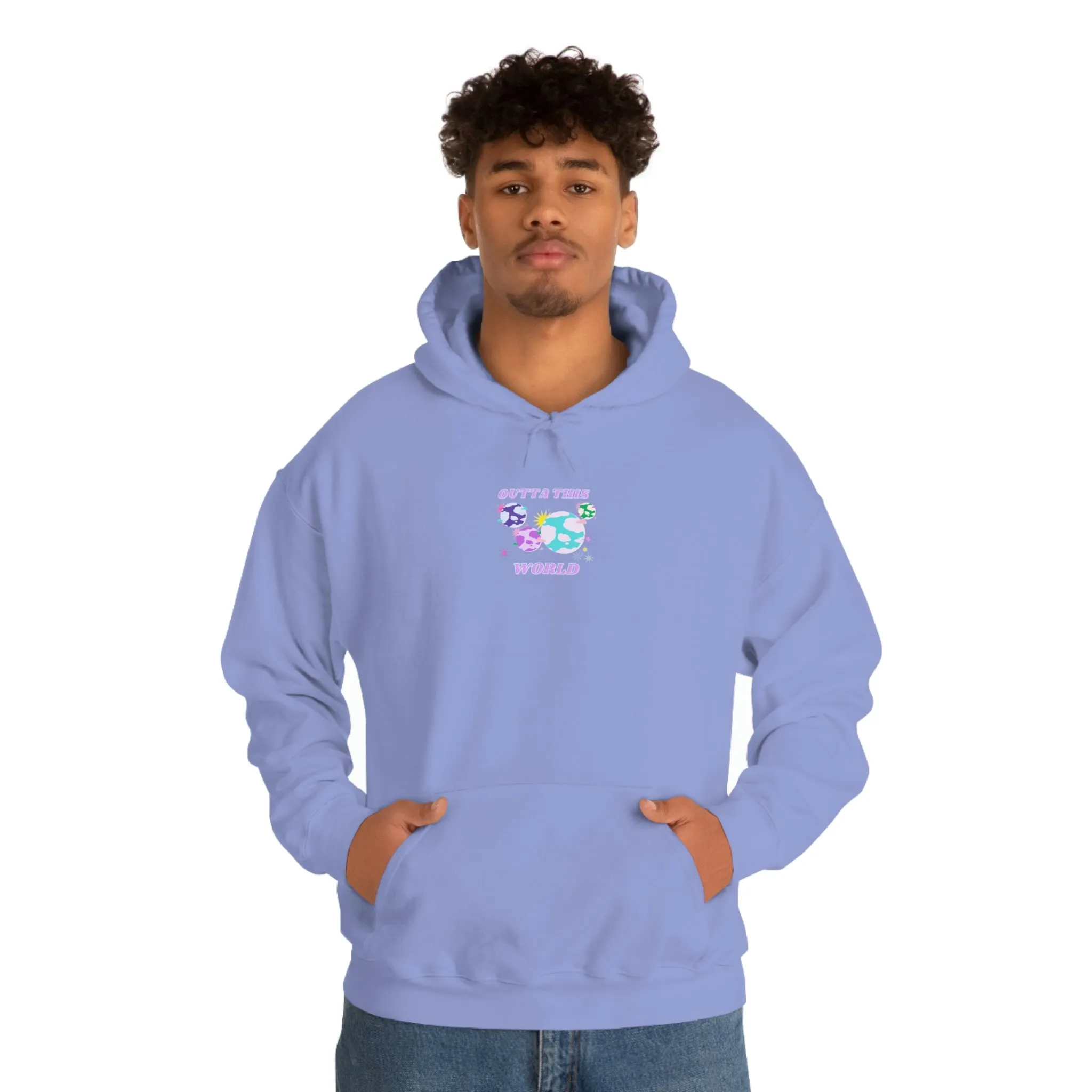Retro Outta This World Safety Neon Green Graphic Hoodie, VSCO Girl Sweatshirt, Tumblr Hoodie, Oversized Trendy Back Print Top Rare Color
