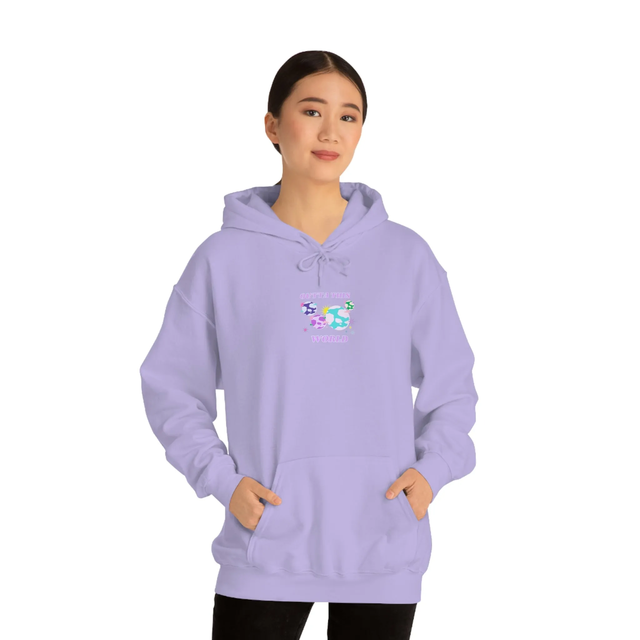 Retro Outta This World Safety Neon Green Graphic Hoodie, VSCO Girl Sweatshirt, Tumblr Hoodie, Oversized Trendy Back Print Top Rare Color