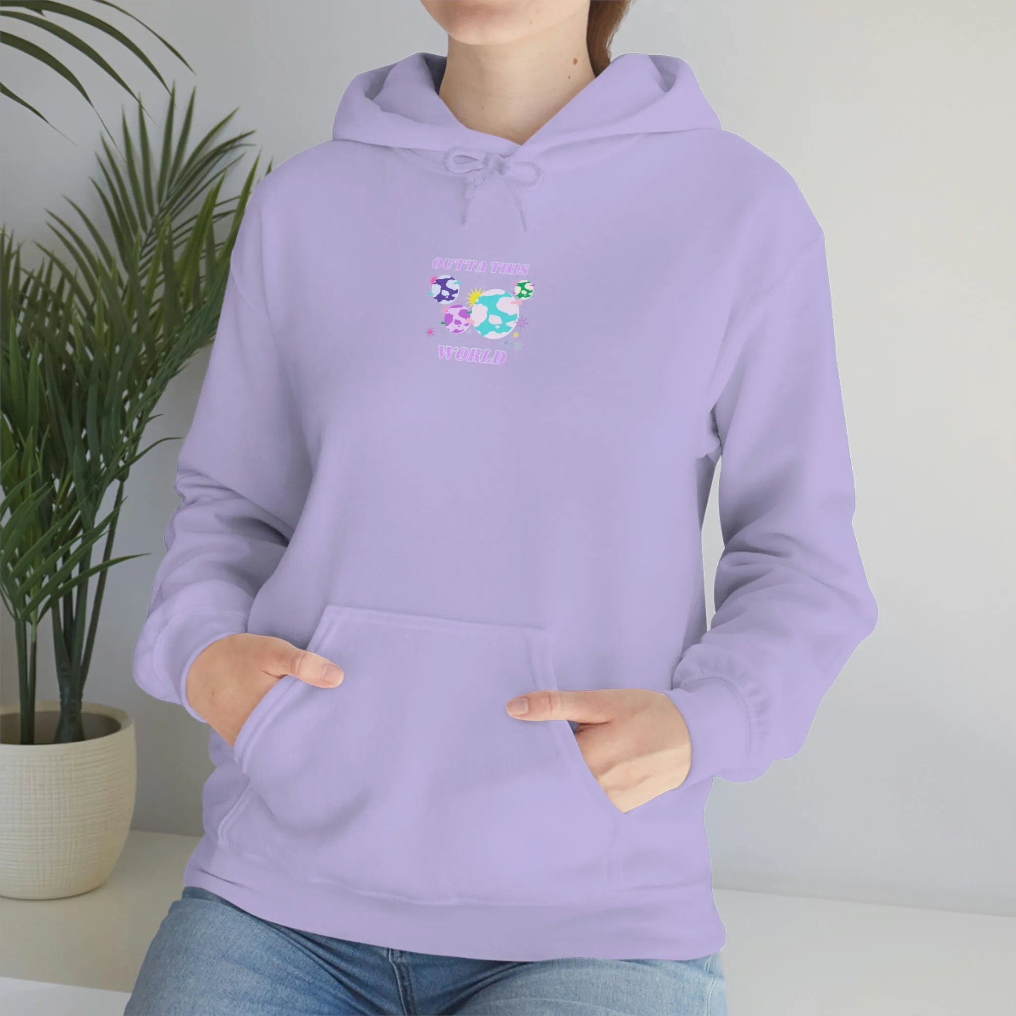 Retro Outta This World Safety Neon Green Graphic Hoodie, VSCO Girl Sweatshirt, Tumblr Hoodie, Oversized Trendy Back Print Top Rare Color