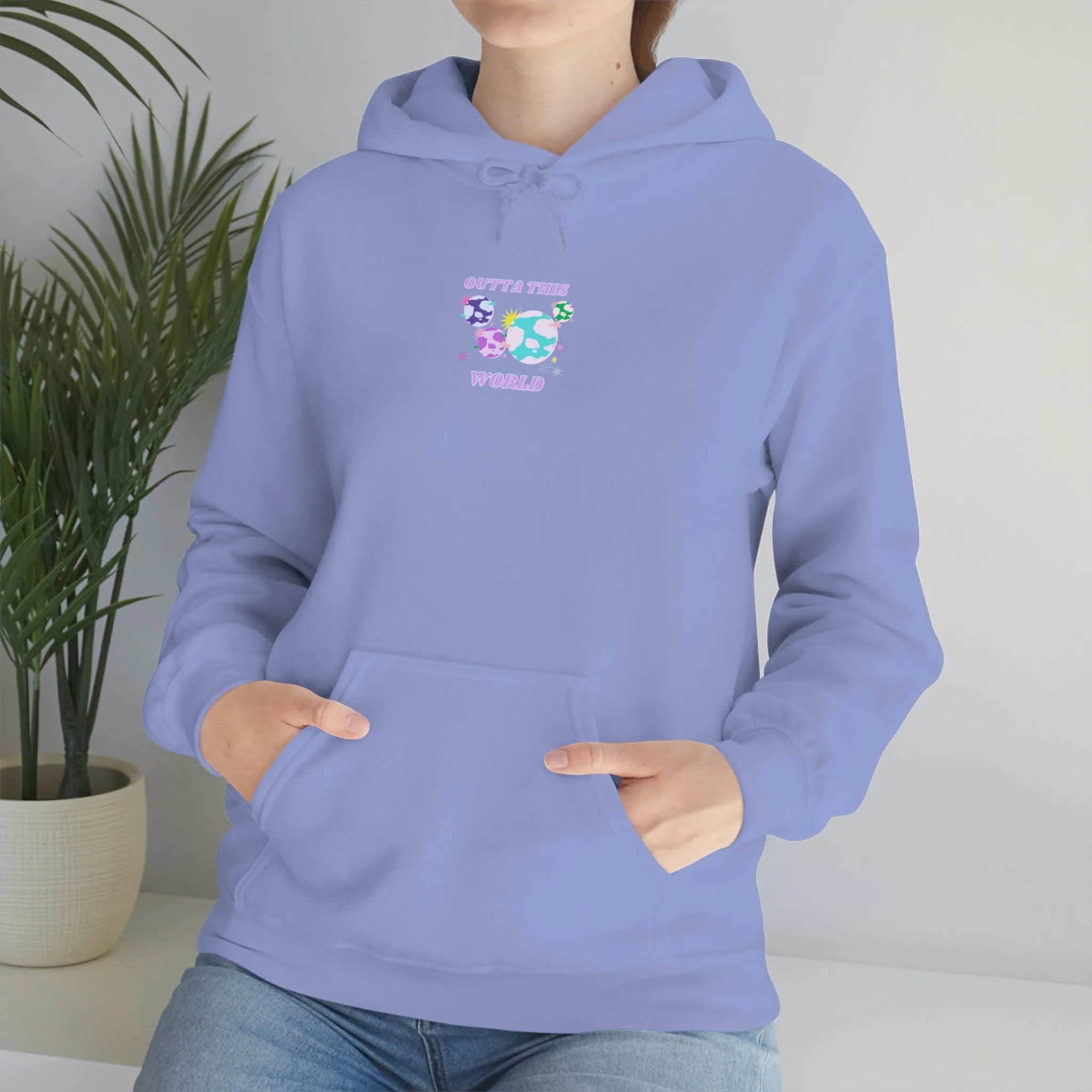 Retro Outta This World Safety Neon Green Graphic Hoodie, VSCO Girl Sweatshirt, Tumblr Hoodie, Oversized Trendy Back Print Top Rare Color