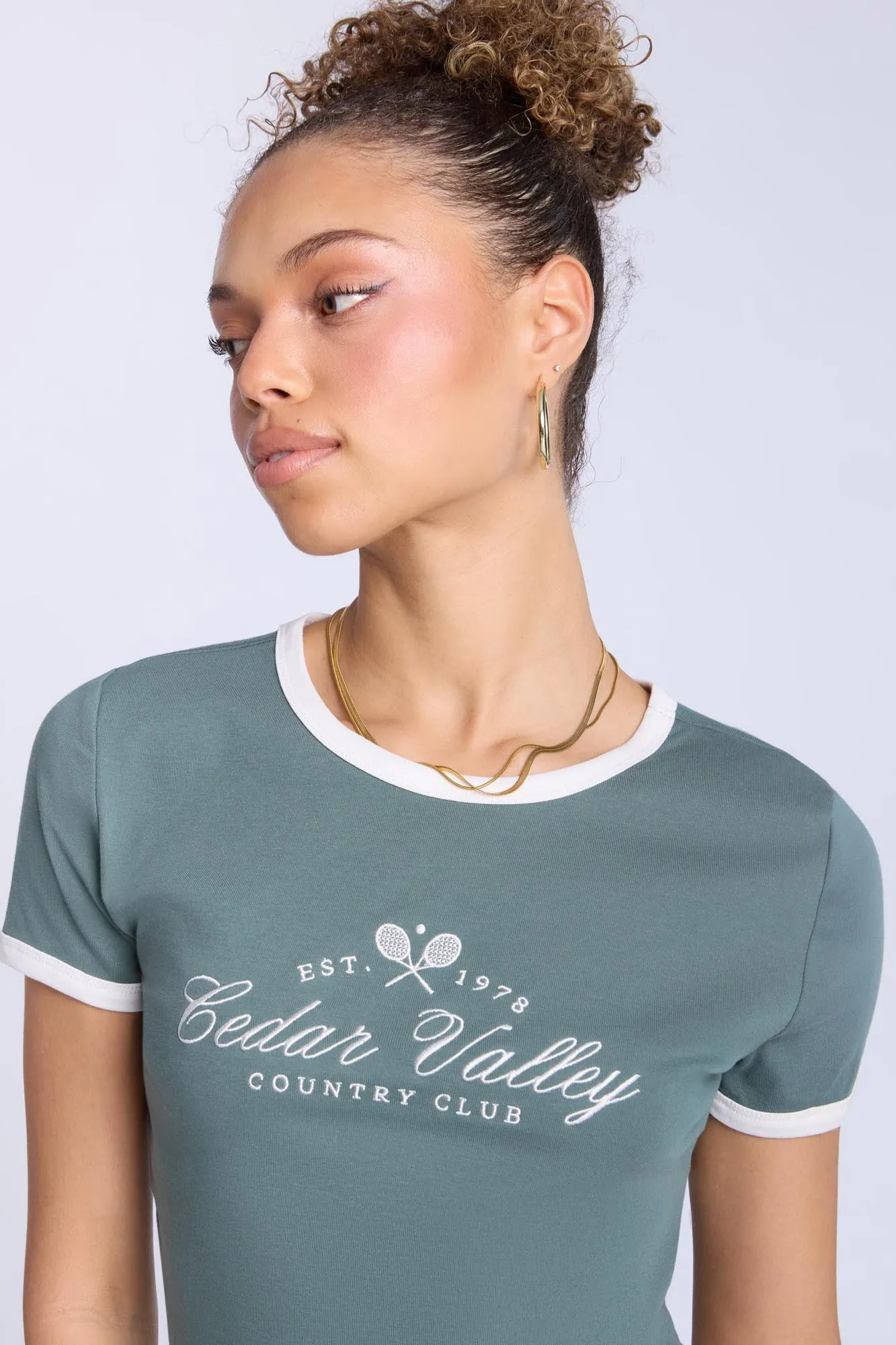 Ribbed Crew Neck Baby Tee
