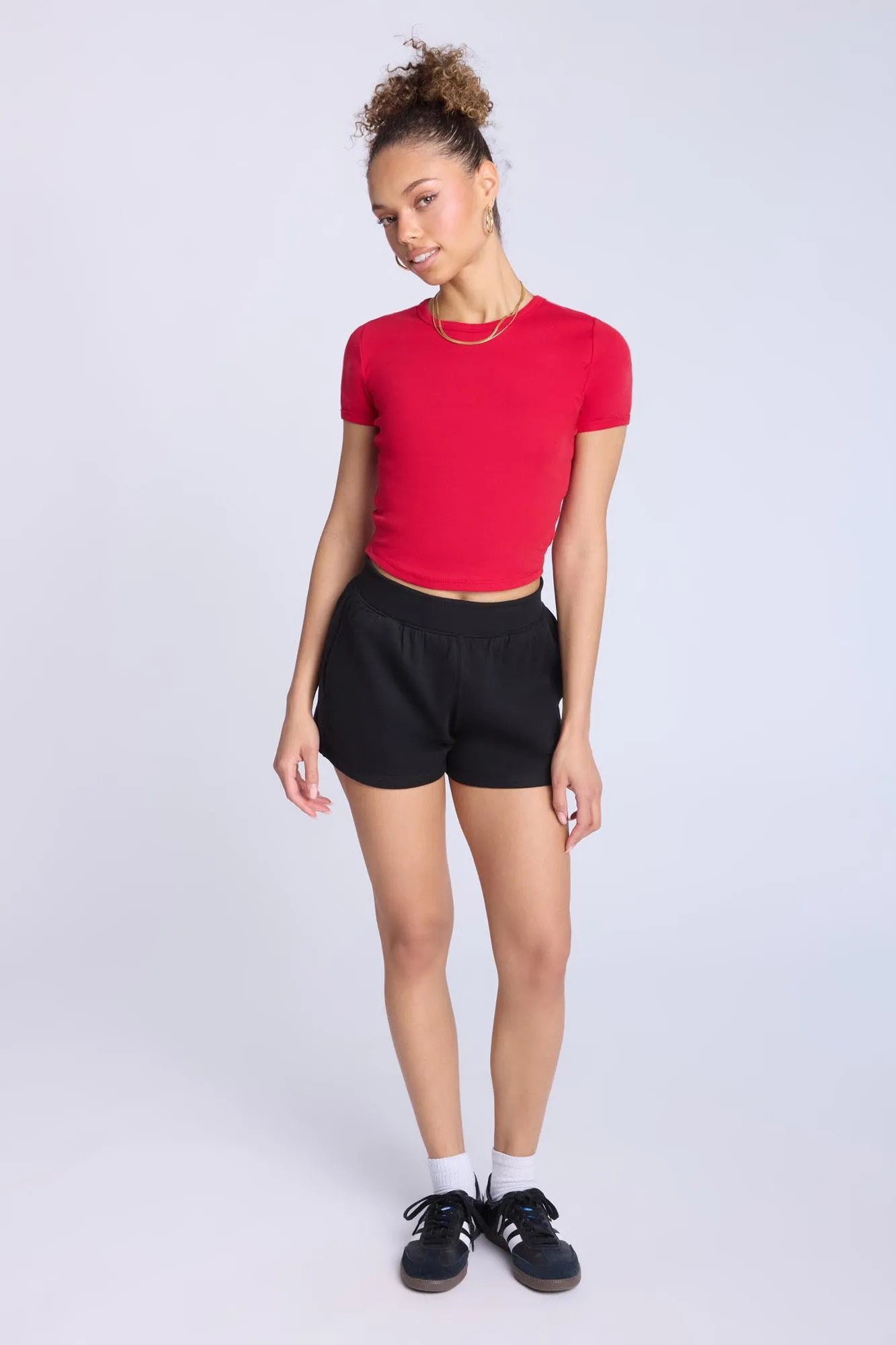 Ribbed Crew Neck Baby Tee