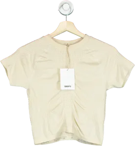 SEFI Whipped Cream Waffle Raglan Top UK M