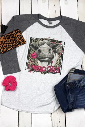 Smooches Cow Tri-Blend Unisex 3/4 Raglan