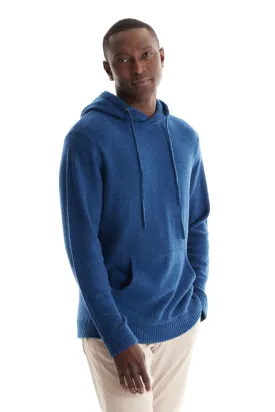 Soft Cloth Crewneck Sweater in Merino Jersey - Neptune Blue